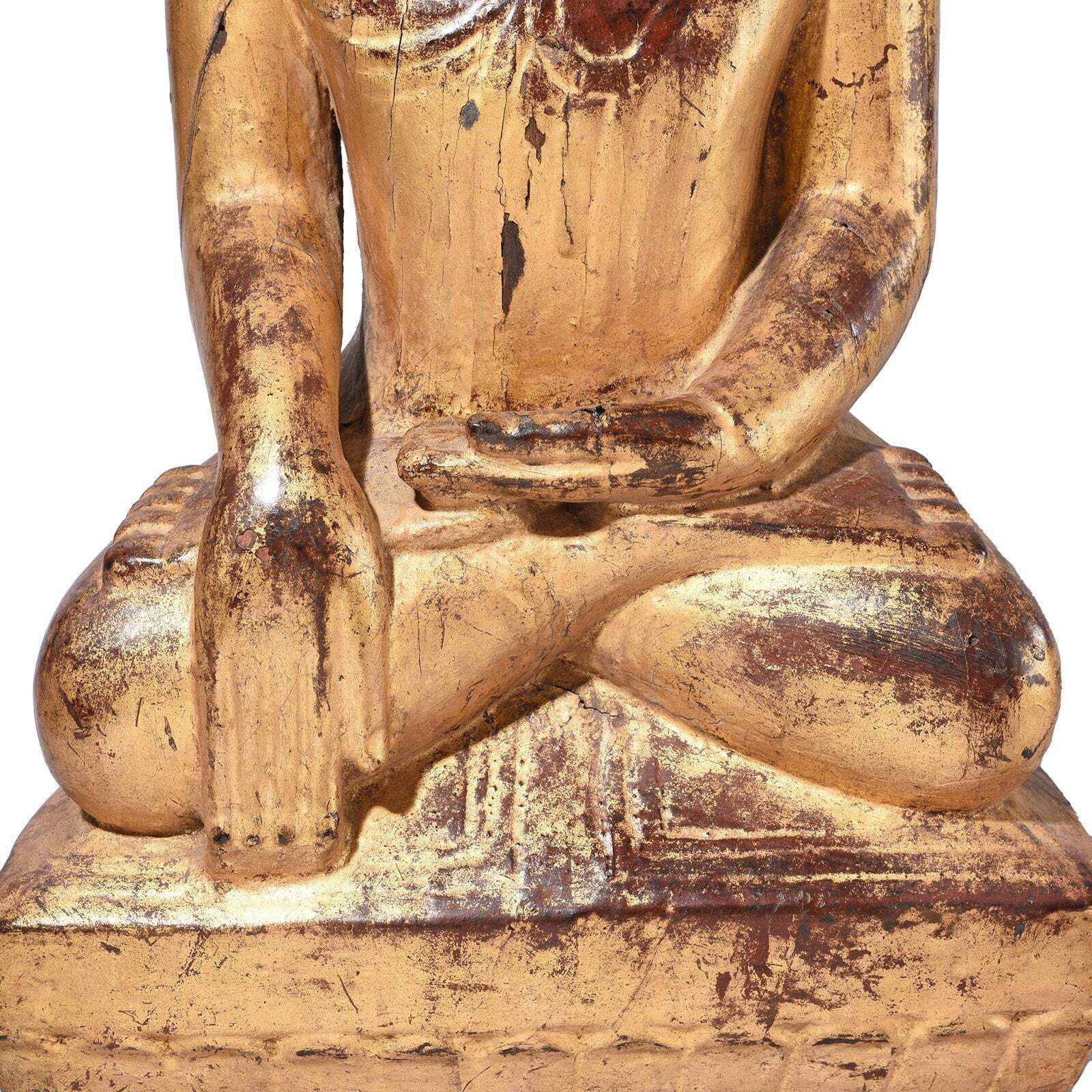 Antique Gilt Teak Burmese Shan Buddha, Early 19th Century photo 2300.0