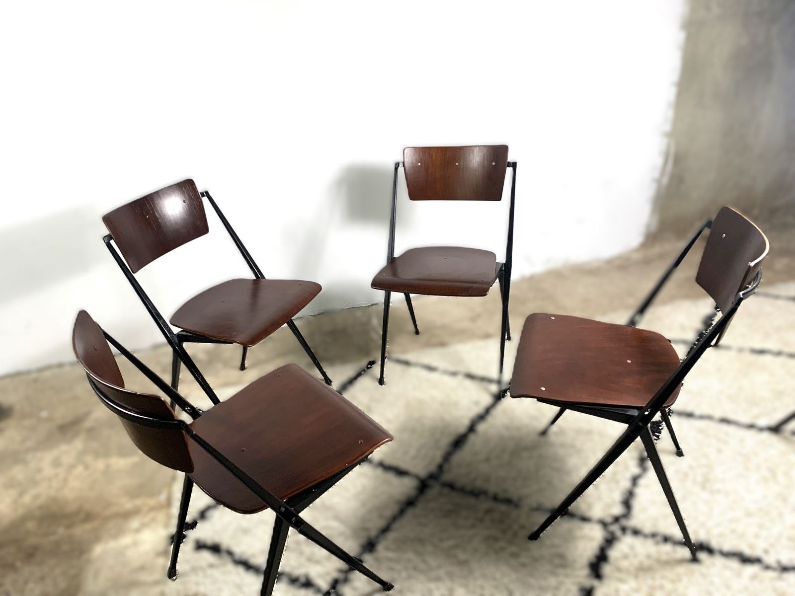 photo furniture Pyramide Chairs By Wim Rietveld, Set Of 4
