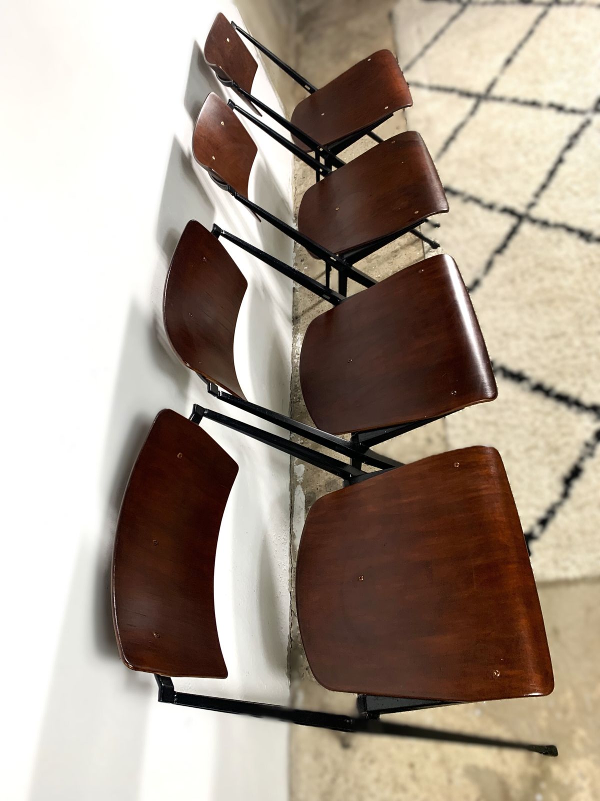 photo vintage Pyramide Chairs By Wim Rietveld, Set Of 4