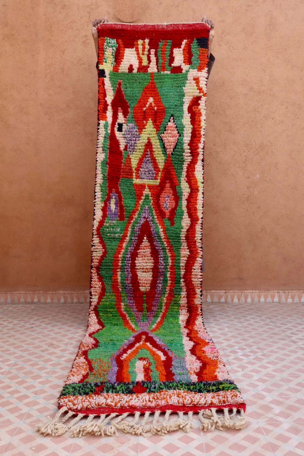 Berber Hallway Rug Boujaad Colorful Multicolor   299 X 70 Cm