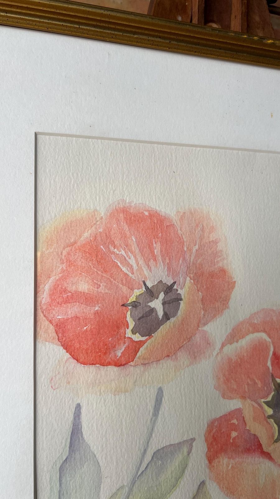 Ron Flewitt Watercolour Painting Of Poppies – Framed & Glazed Floral Artwork photo buy