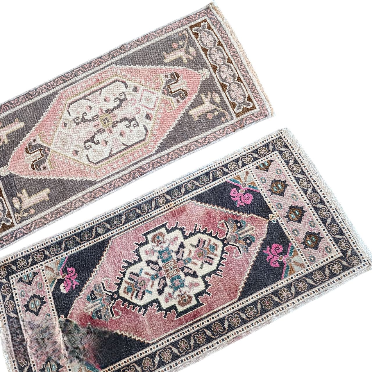 1970s Oushak Wool Small Hand Knotted Turkish Rug   A Pair photo Textiles