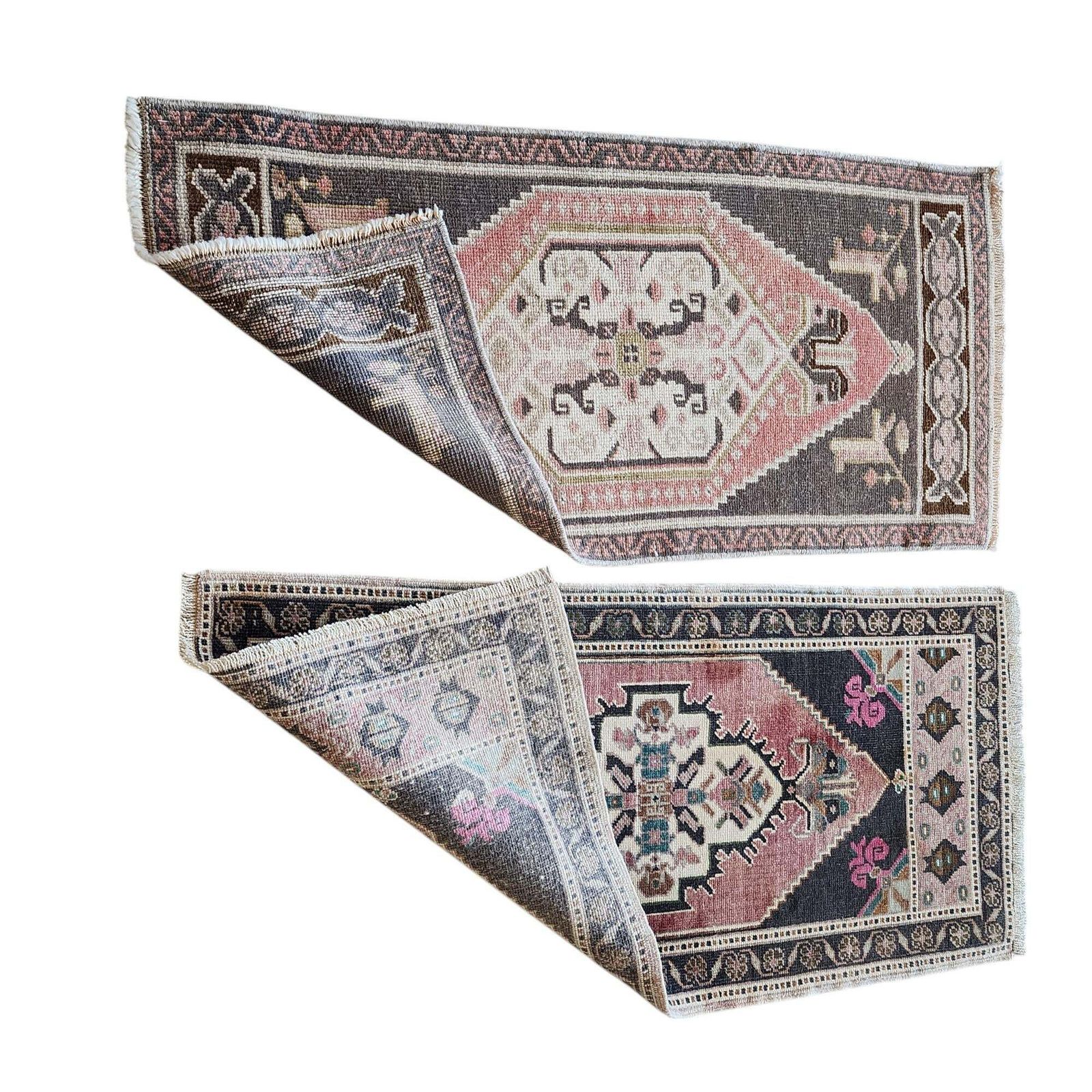 photo furniture 1970s Oushak Wool Small Hand Knotted Turkish Rug   A Pair