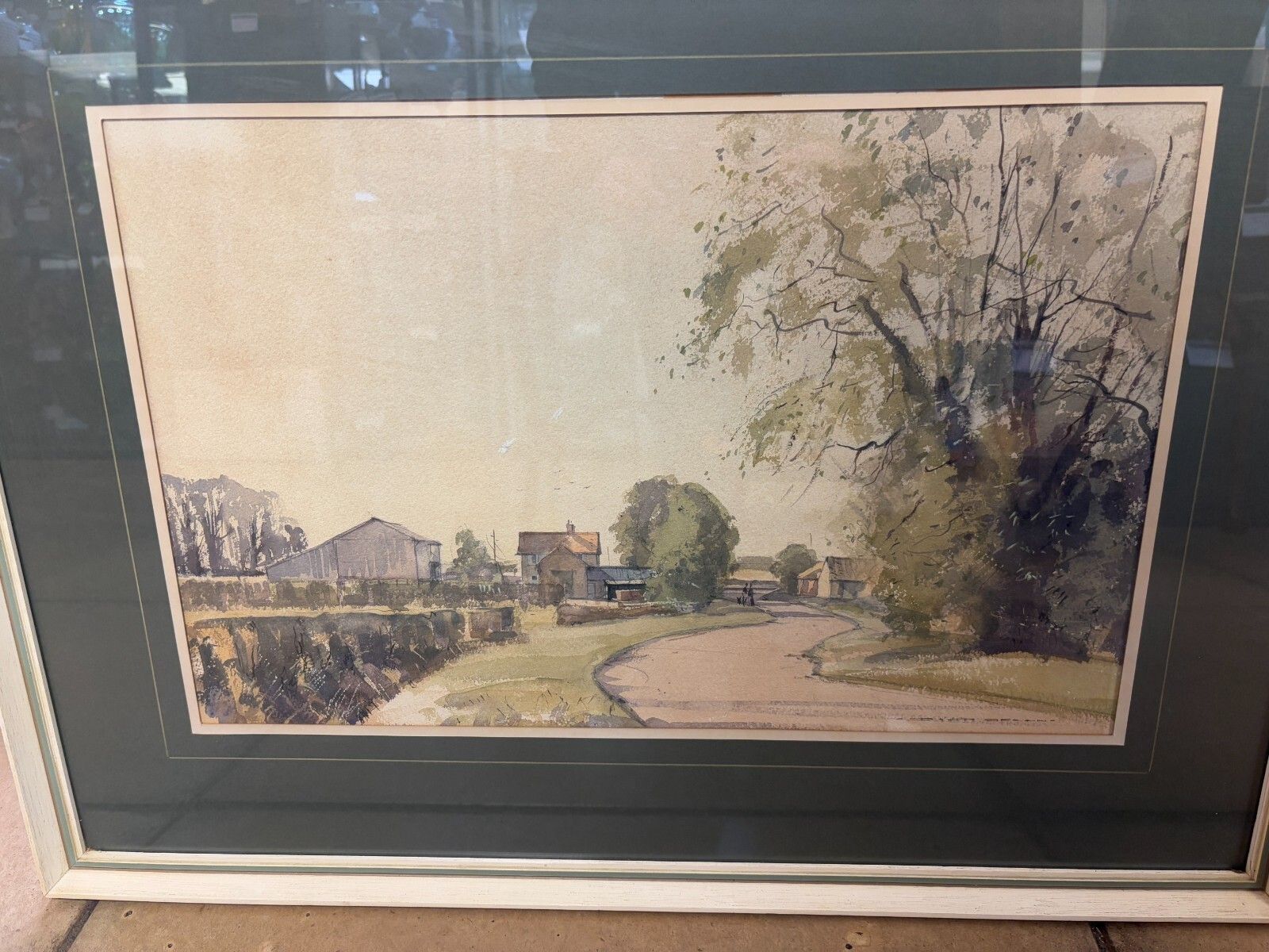 Original David Green Watercolour Painting North Bedfordshire Farm Nr Bushmead photo buy