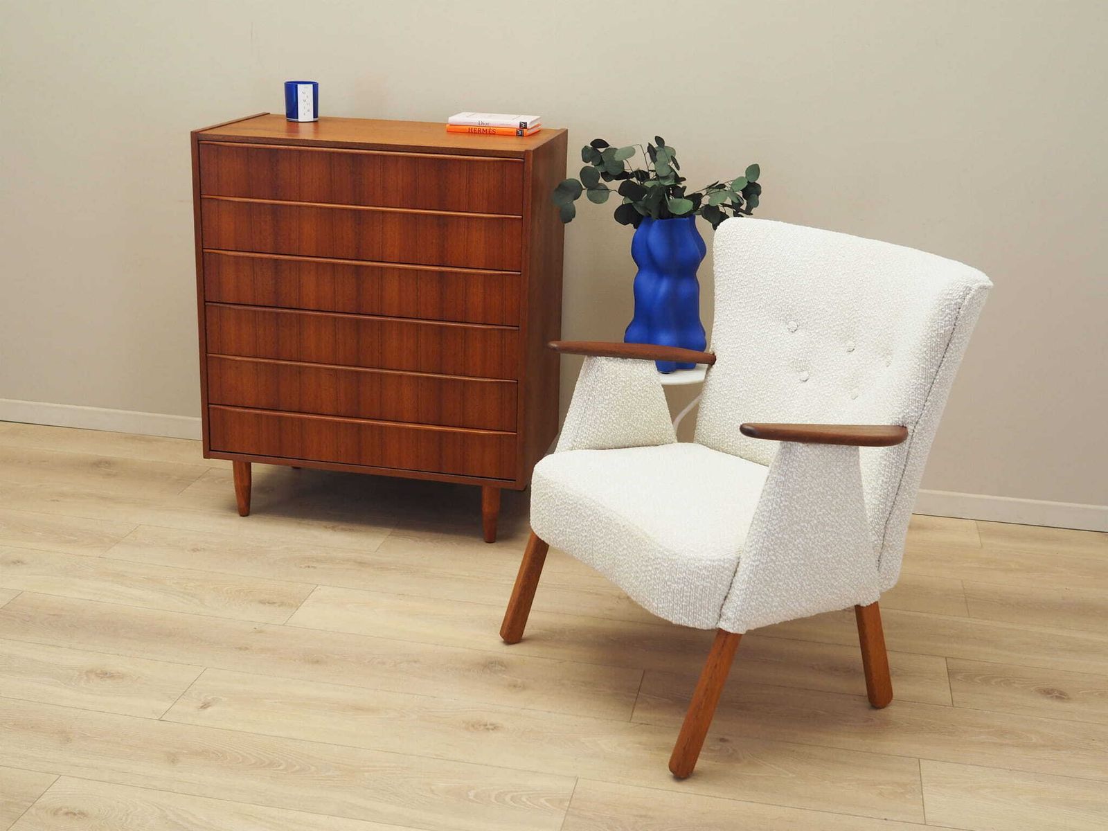 Cream Armchair, Danish Design, 1970s, Production: Denmark photo for sale