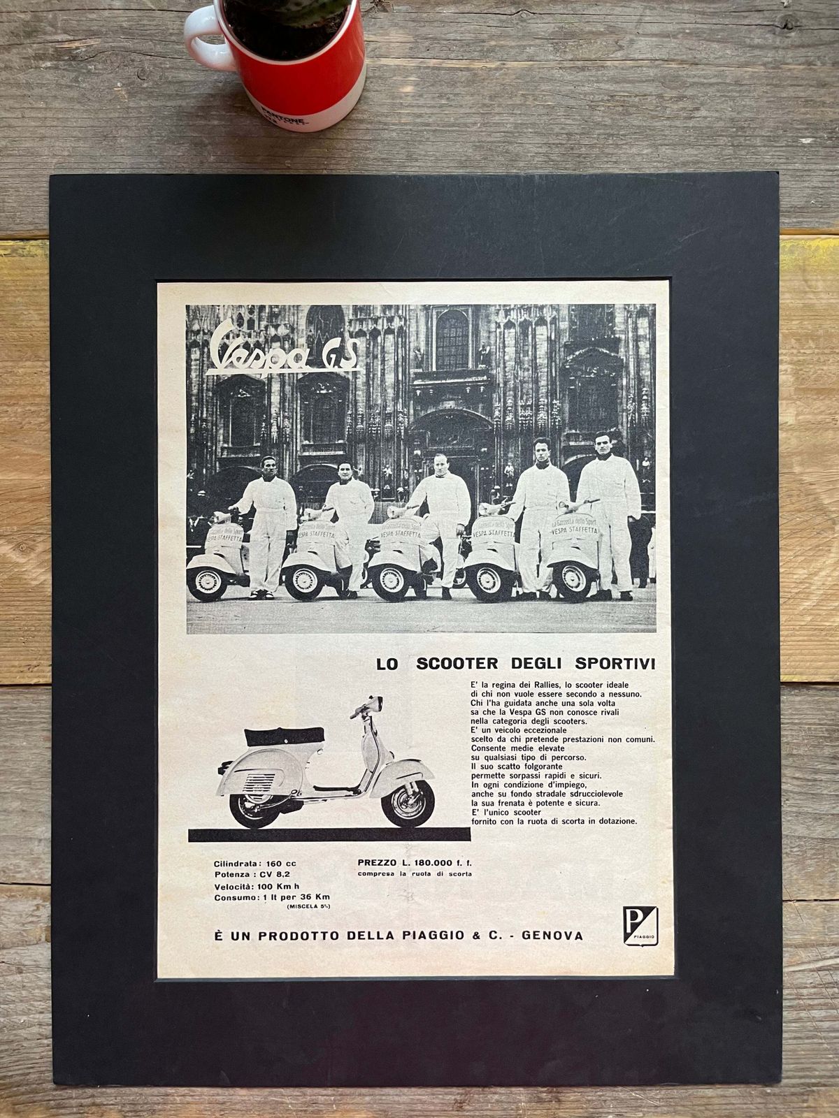 Vintage Vespa Scooter Advertisment Print 1963