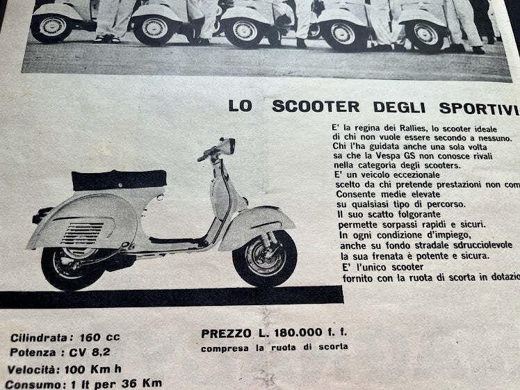 Vintage Vespa Scooter Advertisment Print 1963 photo for sale