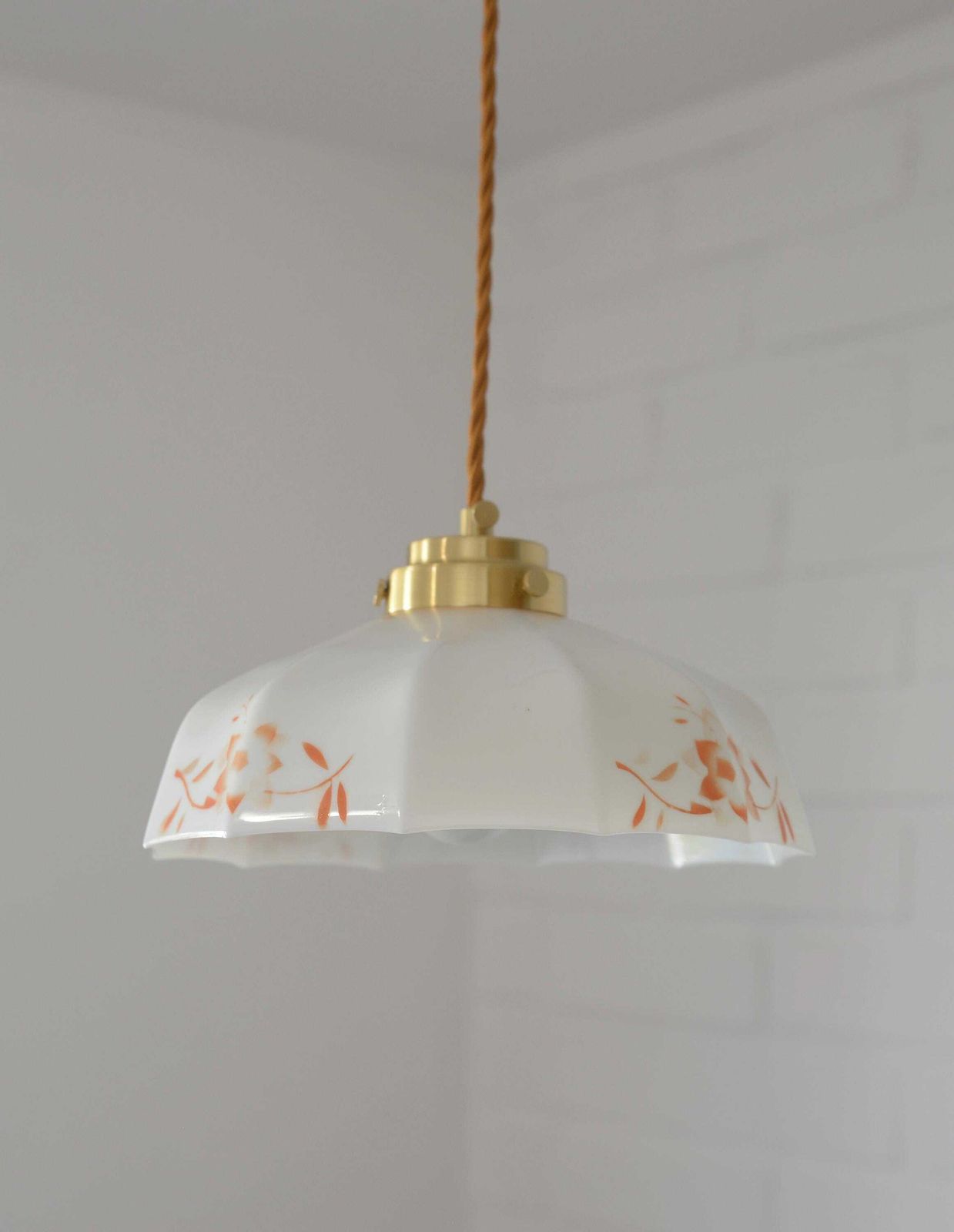 Vintage Pendant Lamp / Retro Kitchen 50's / Mid Century Hanging Lamp / Hand Blown Glass / Glass Chandelier / Light Fixture / Yugoslavia photo Lighting