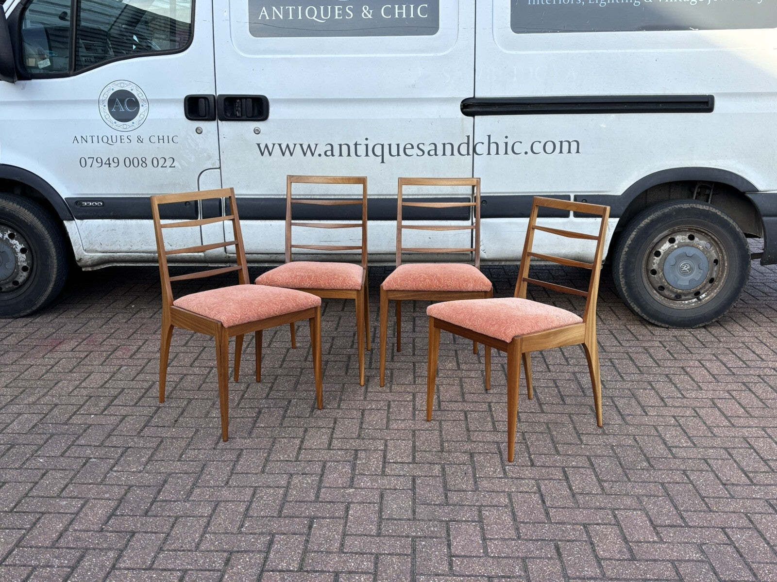Mid Century McIntosh Teak Extending Dining Table & 4 Chairs photo vintage