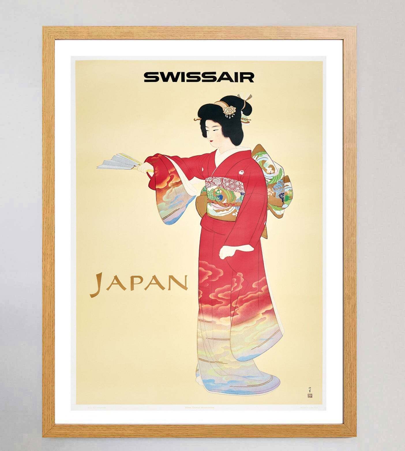 Swissair   Japan Original Vintage Poster photo furniture