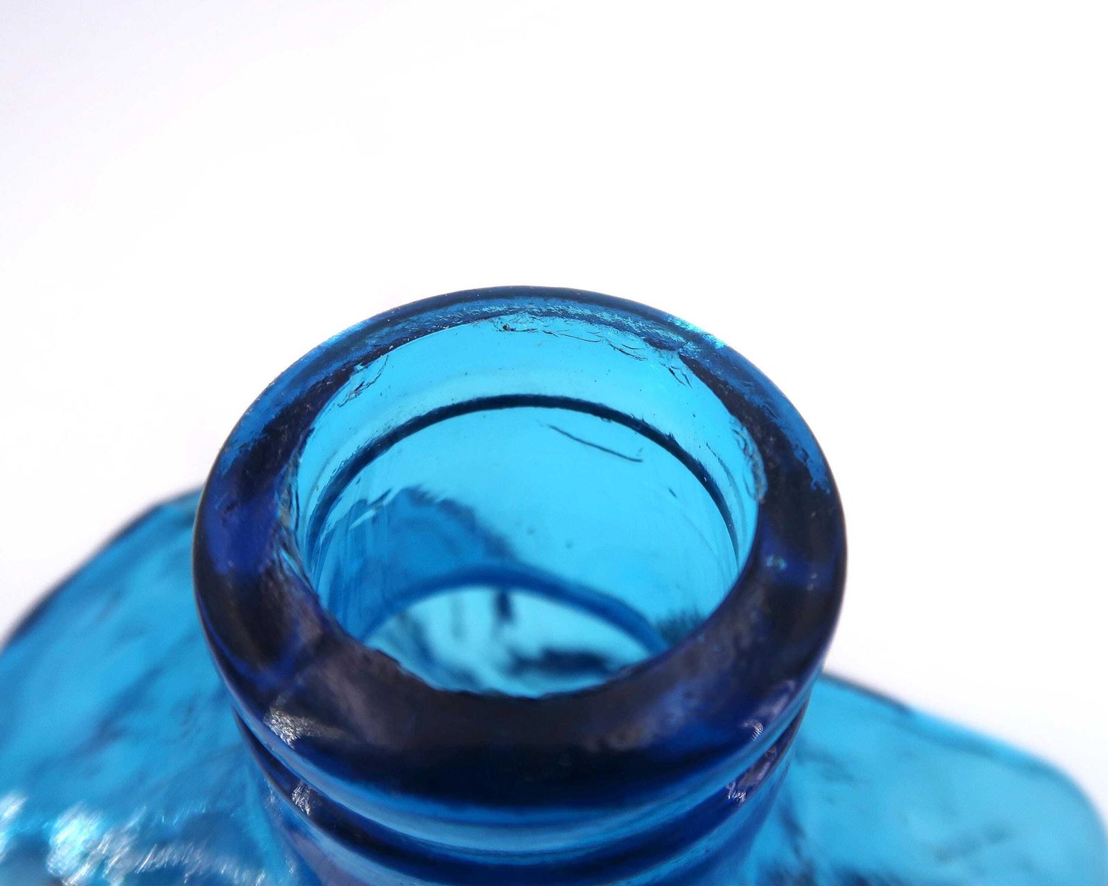 Italiaanse Empoli Blauwe Glazen Geniefles, Karaf, Ca. Jaren 1960 / Made In Italy, Ice photo vinterior