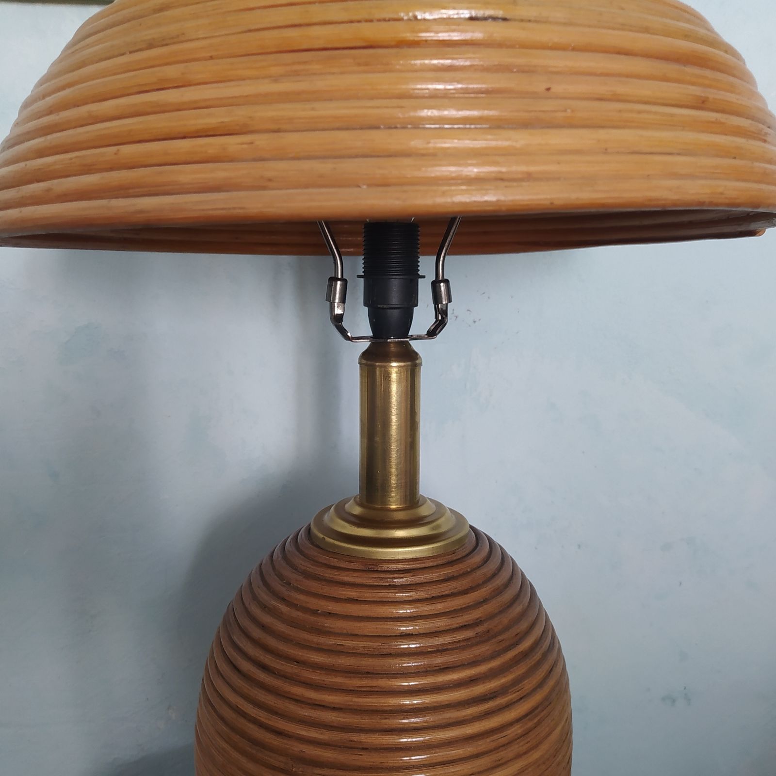 1970's Pencil Reed Table Lamp. photo vinterior