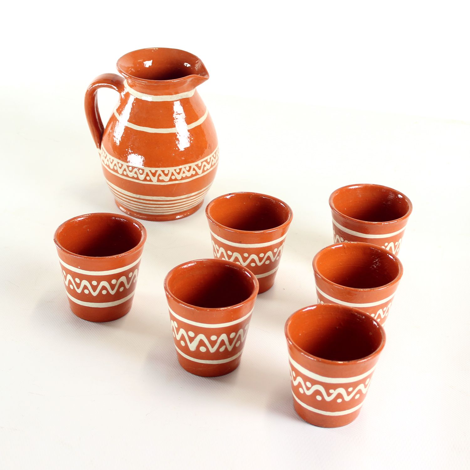 Ceramic Drinking Set By Ditta Abrhamova, Czechoslovakia 1960s