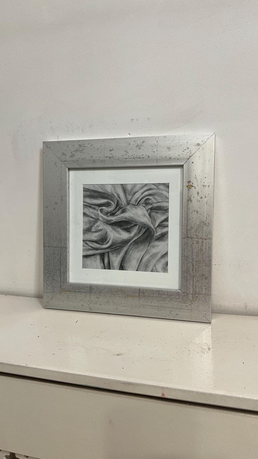photo furniture Contemporary Pencil Drawing Of Draped Fabric, Framed And Glazed