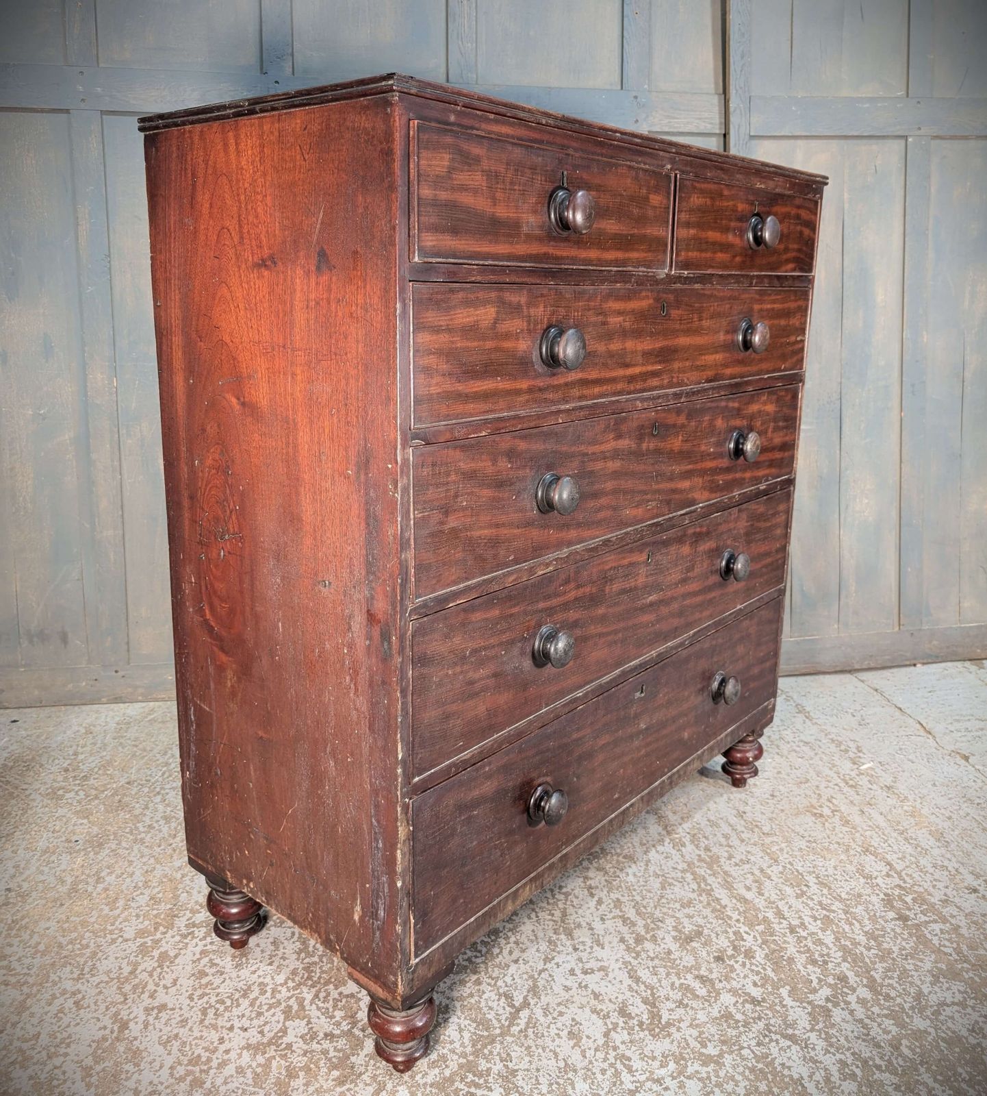 Extra Large Two Over Four Victorian Mahogany Chest Of Drawers photo furniture