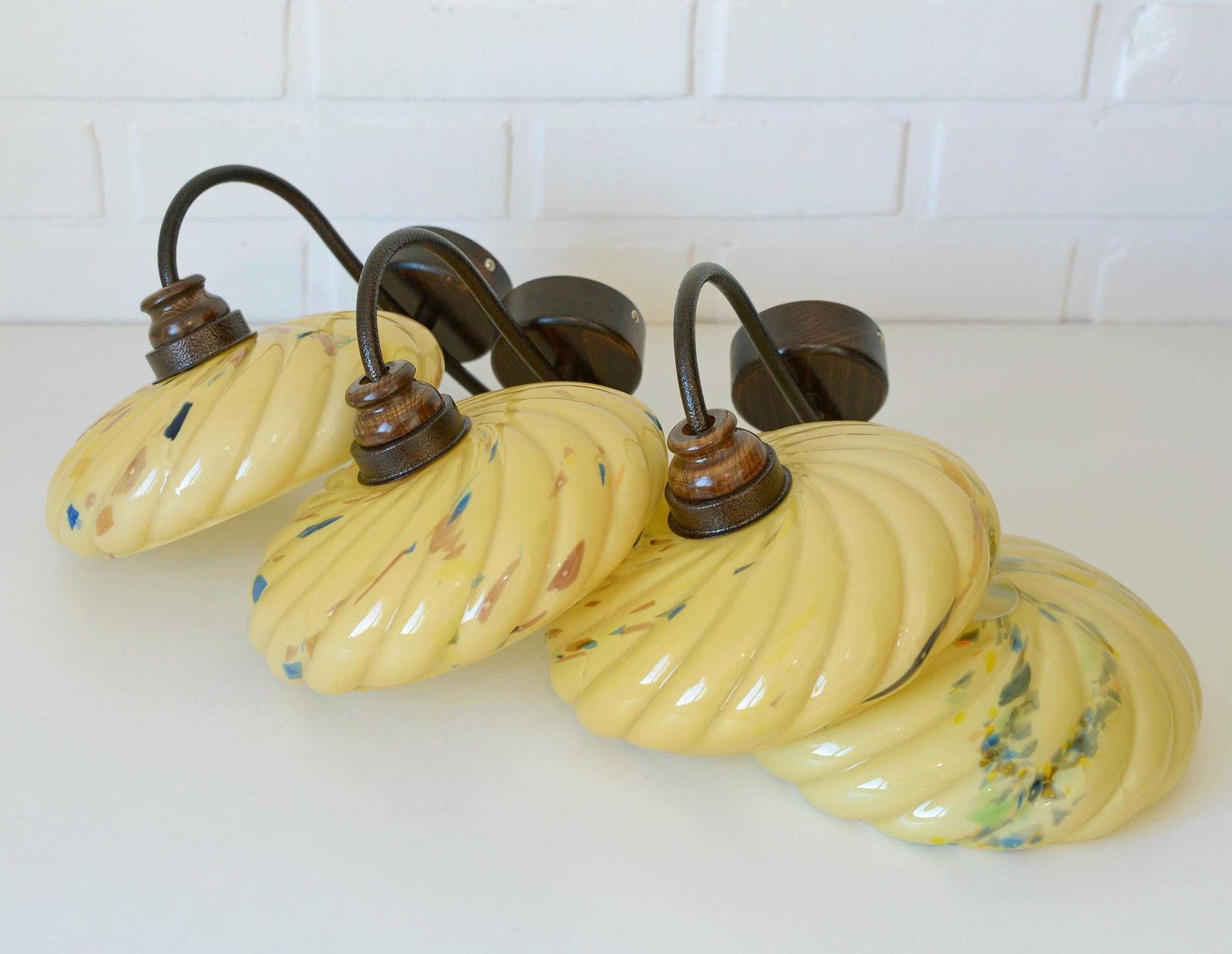 Set Of 3 / Art Deco Sconces / Redesign / Antique Wall Lamp / Old Lighting / Hand Blown Glass / Yugoslavia 1930's / Light Fixtures photo furniture