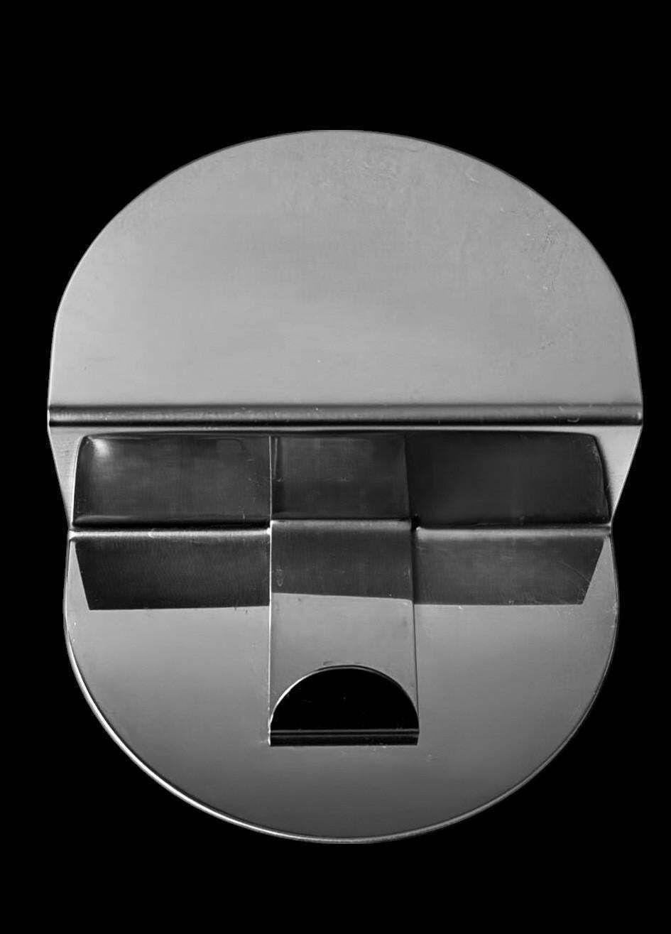 406.0 Space Age Vintage Set Of Three Italian Stainless Steel Wall Hooks photo