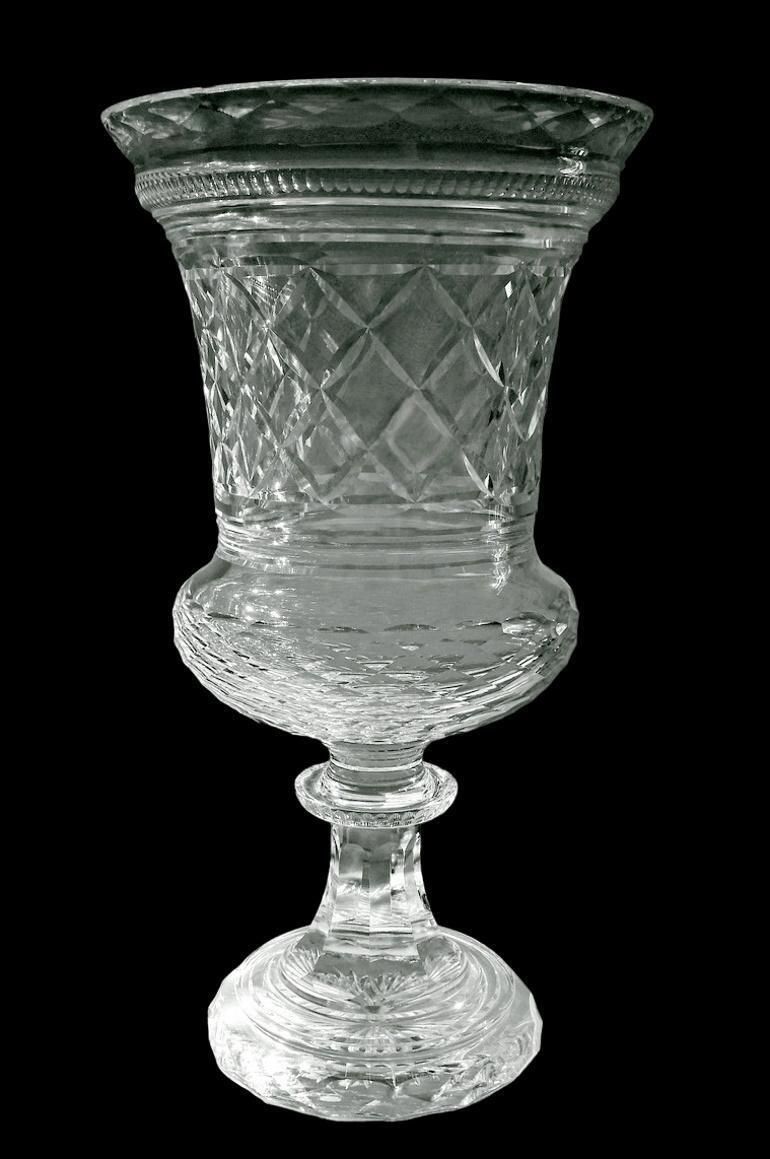 Florentine Renaissance Style Huge Italian Cut And Ground Crystal Medici Vase photo furniture