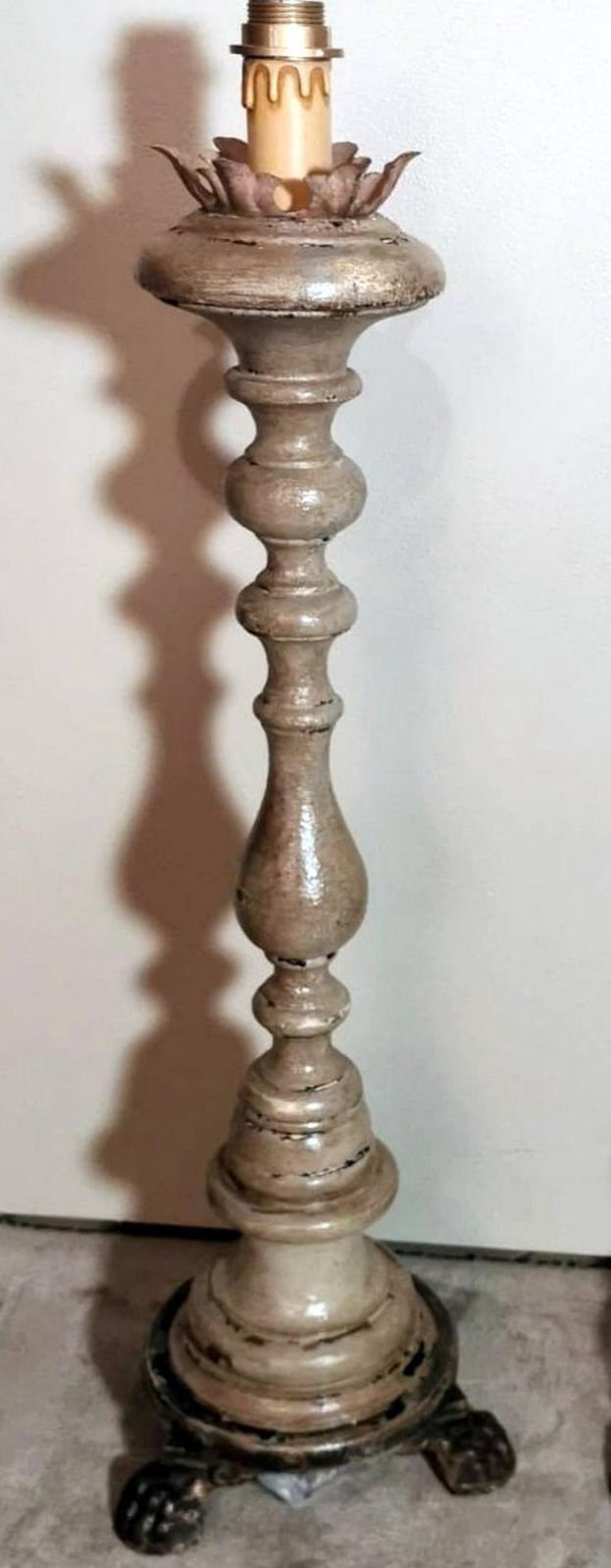 Italian Wooden Church Candlesticks In The Shape Of A Torch Holder photo 804.0