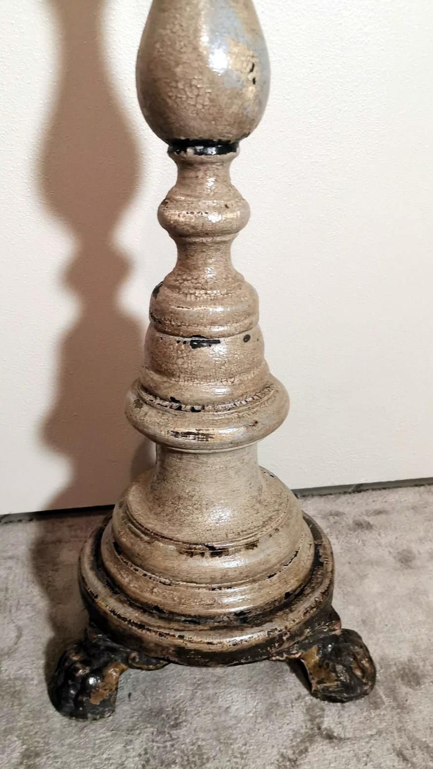 Home Decor Italian Wooden Church Candlesticks In The Shape Of A Torch Holder photo