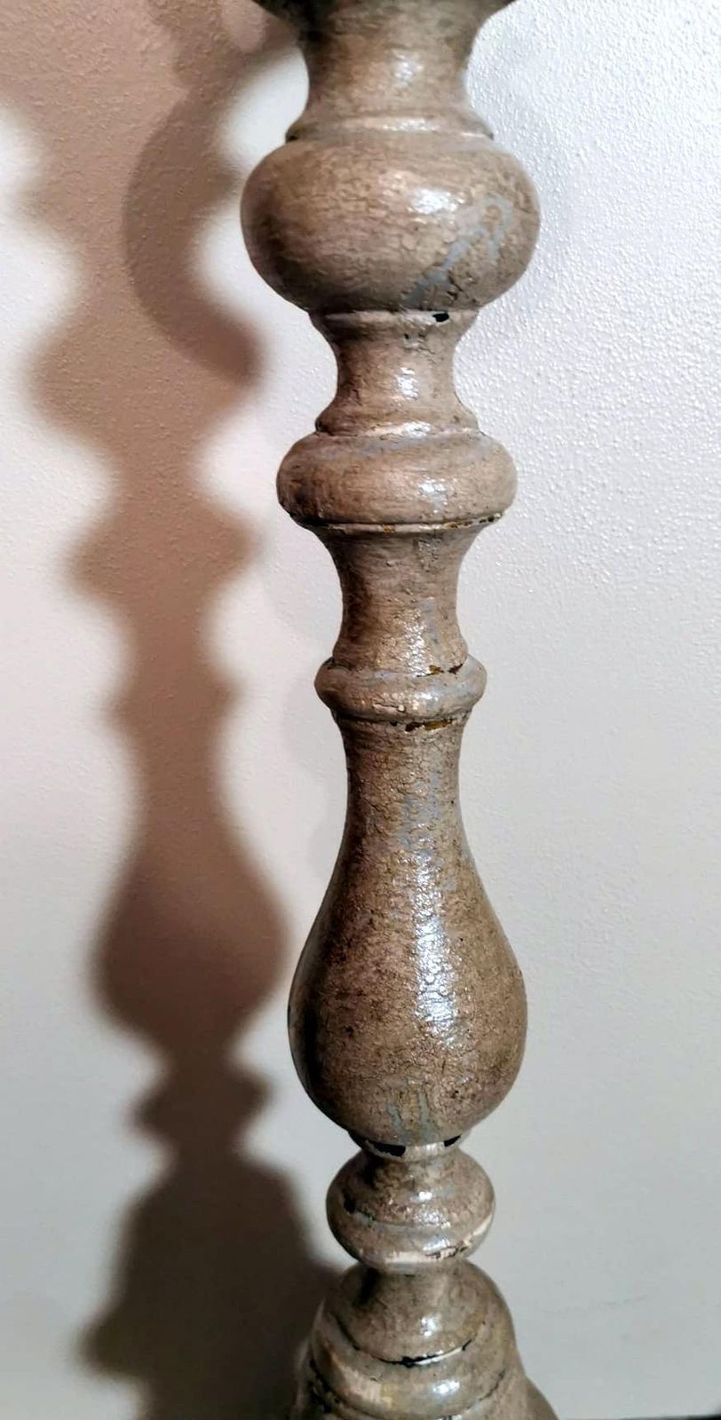 804.0 Italian Wooden Church Candlesticks In The Shape Of A Torch Holder photo