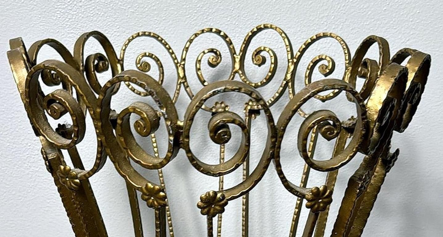 photo vintage Pier Luigi Colli Style Gilded Wrought Iron Umbrella Stand