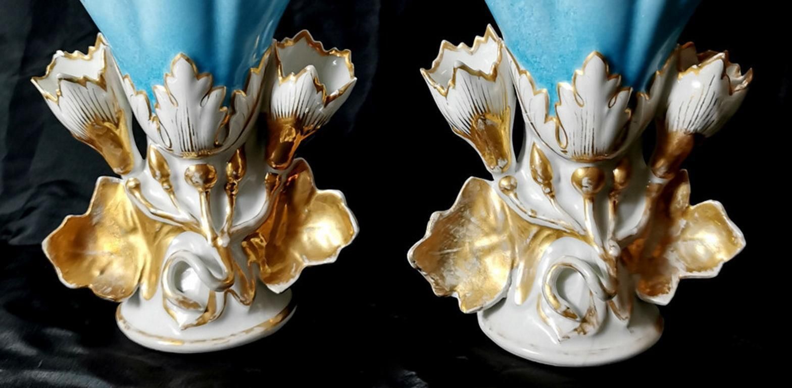 Porcelain De Paris Pair French Wedding Vases For Church photo Home Decor