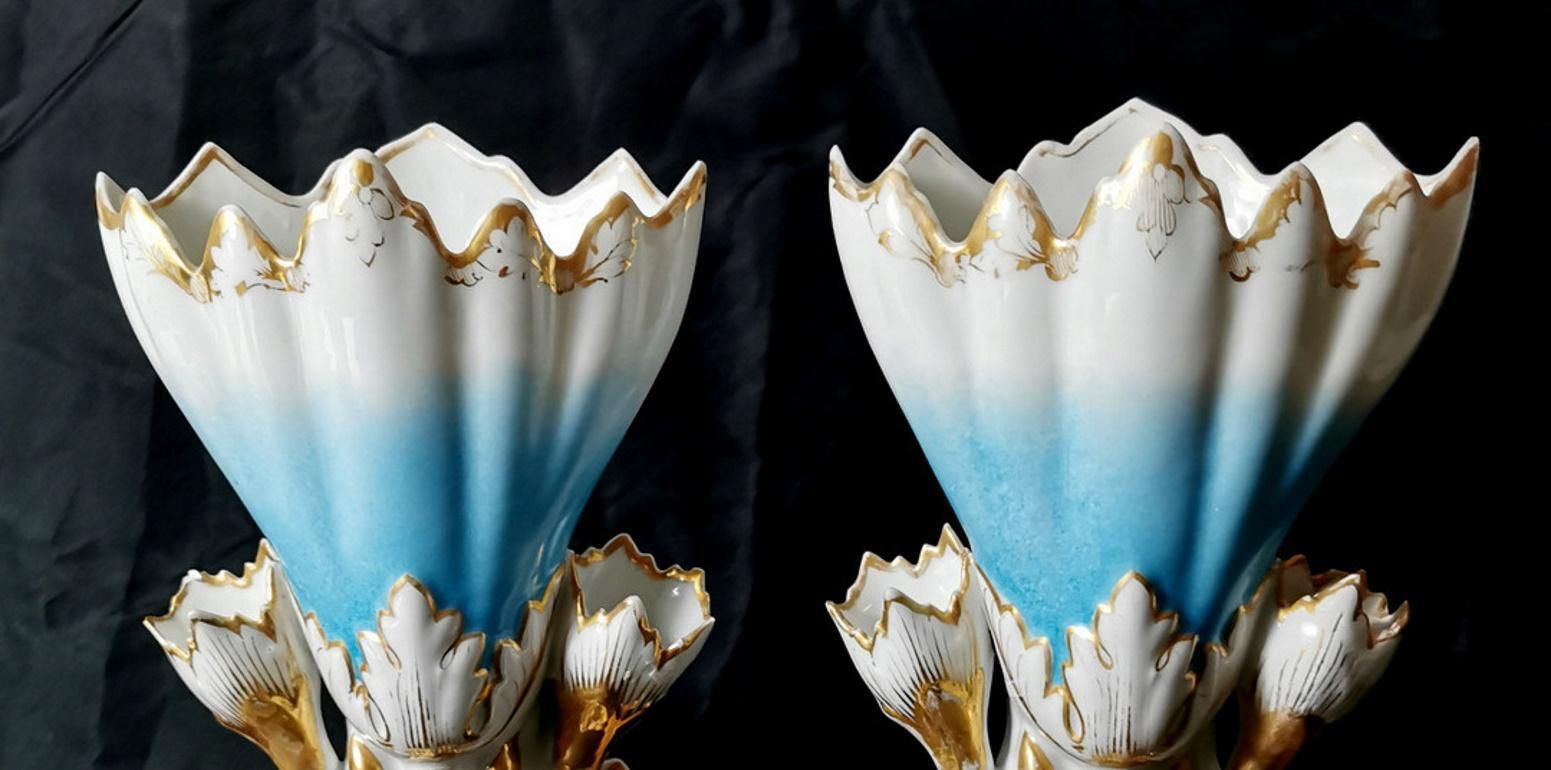 Porcelain De Paris Pair French Wedding Vases For Church photo 499.0