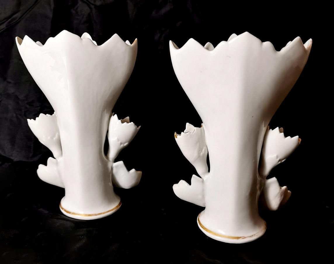499.0 Porcelain De Paris Pair French Wedding Vases For Church photo