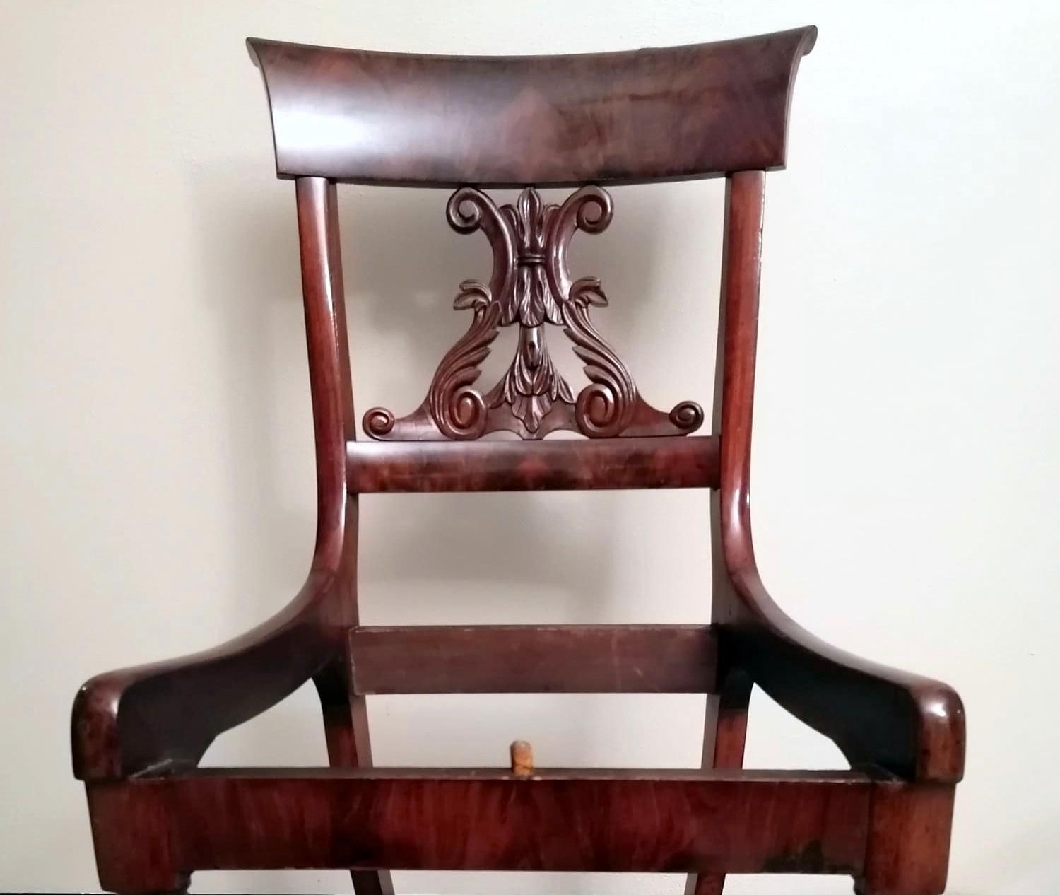 photo for sale Biedermeier Style Danish Chair In Wood And Fabric