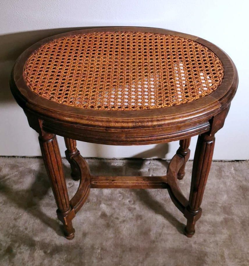 Louis XVI Style French Bench With "Vienna Straw" Seat photo vinterior