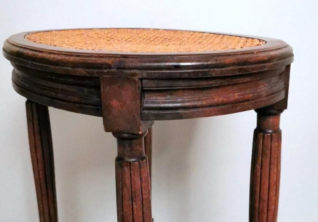 Furniture Louis XVI Style French Bench With "Vienna Straw" Seat photo