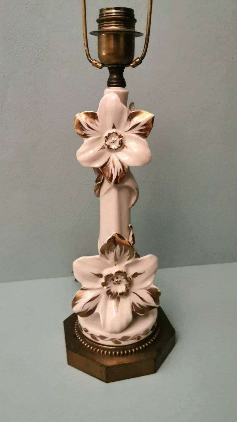 photo furniture Art Noveau Pair Of French Porcelain Lamps Color Ivory And Pure Gold