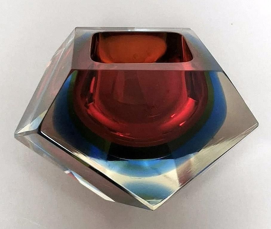Mandruzzato Style Murano Ashtray "Vetro Sommerso" photo Home Decor