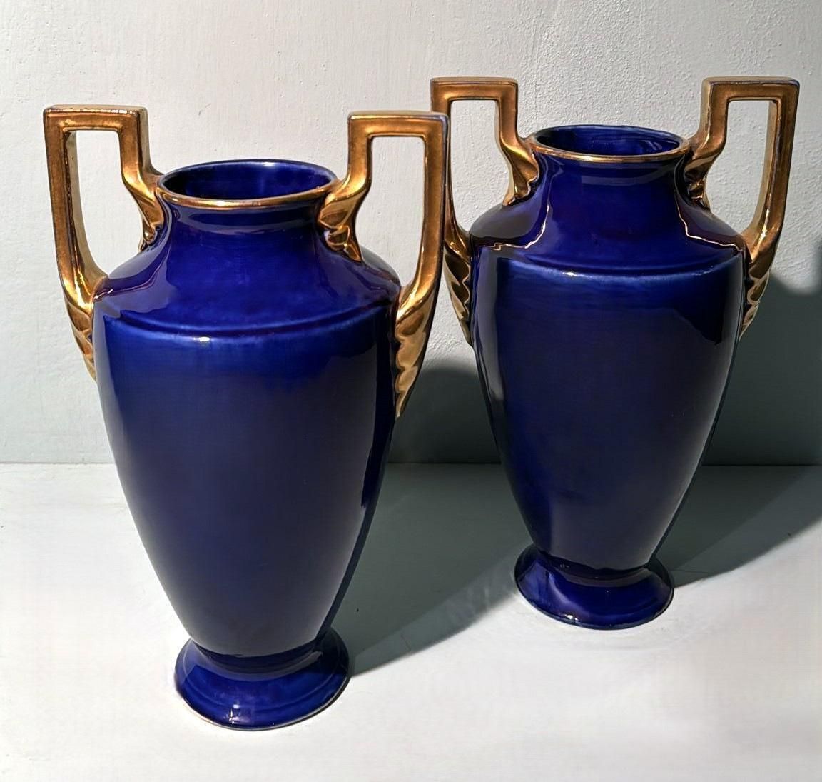 Orchies Ceramics Factory Pair Of French Art Deco Ceramic Vases photo for sale