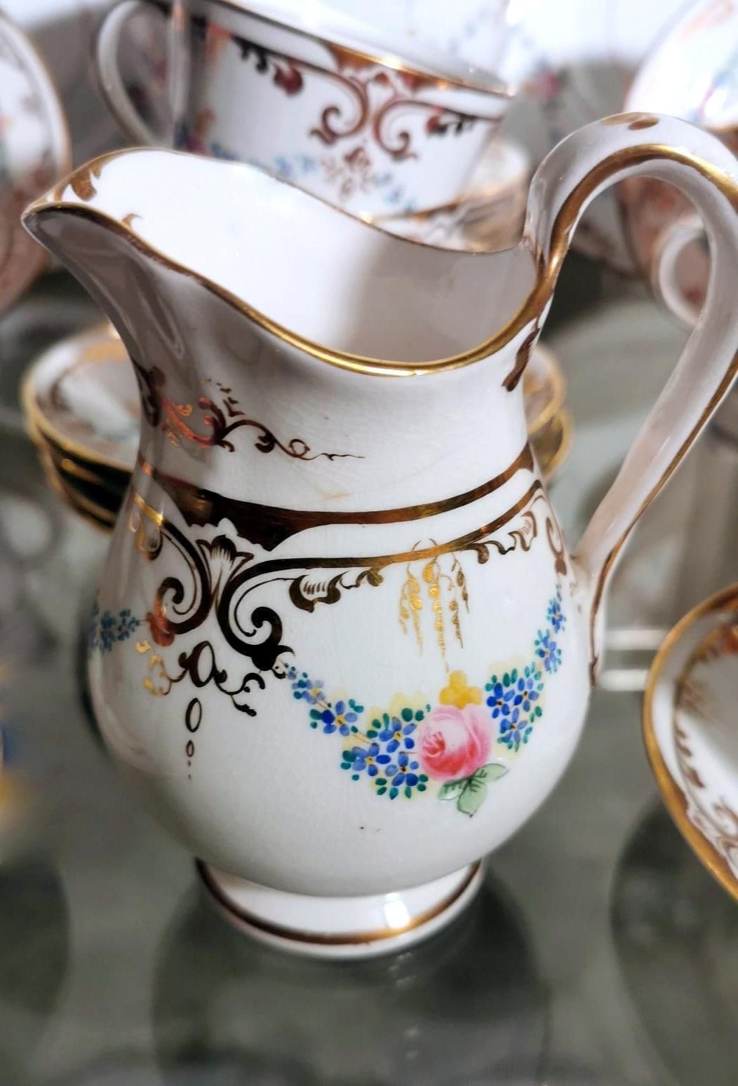 photo for sale Napoleon III Style Porcelain De Paris Coffee/Tea Service For 12 People 28 Pieces
