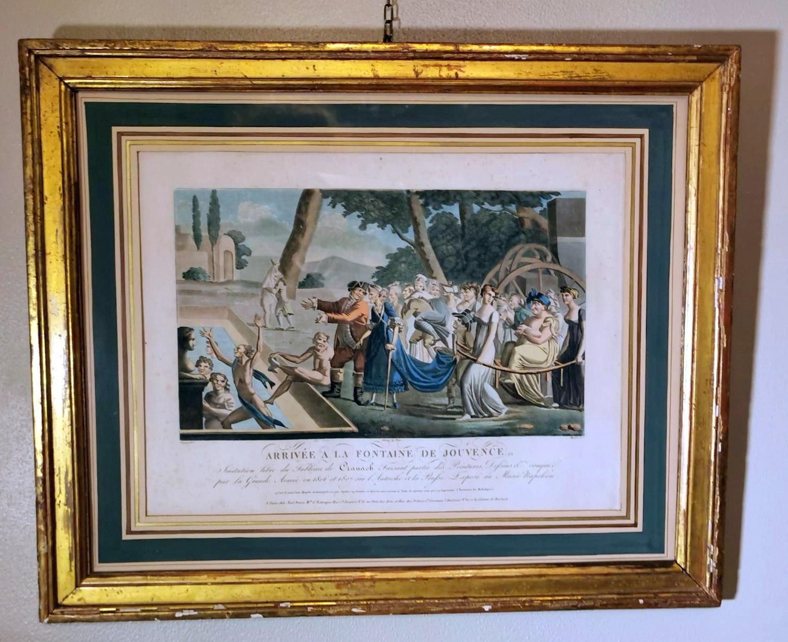 Jean Baptiste Morret French Etching With Allegorical Subject Gilded Wood Frame photo furniture