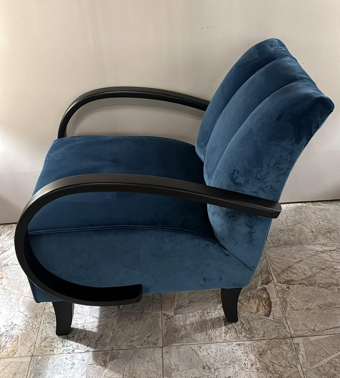 Halabala Style Czechoslovakian Art Deco Velvet Armchair photo furniture