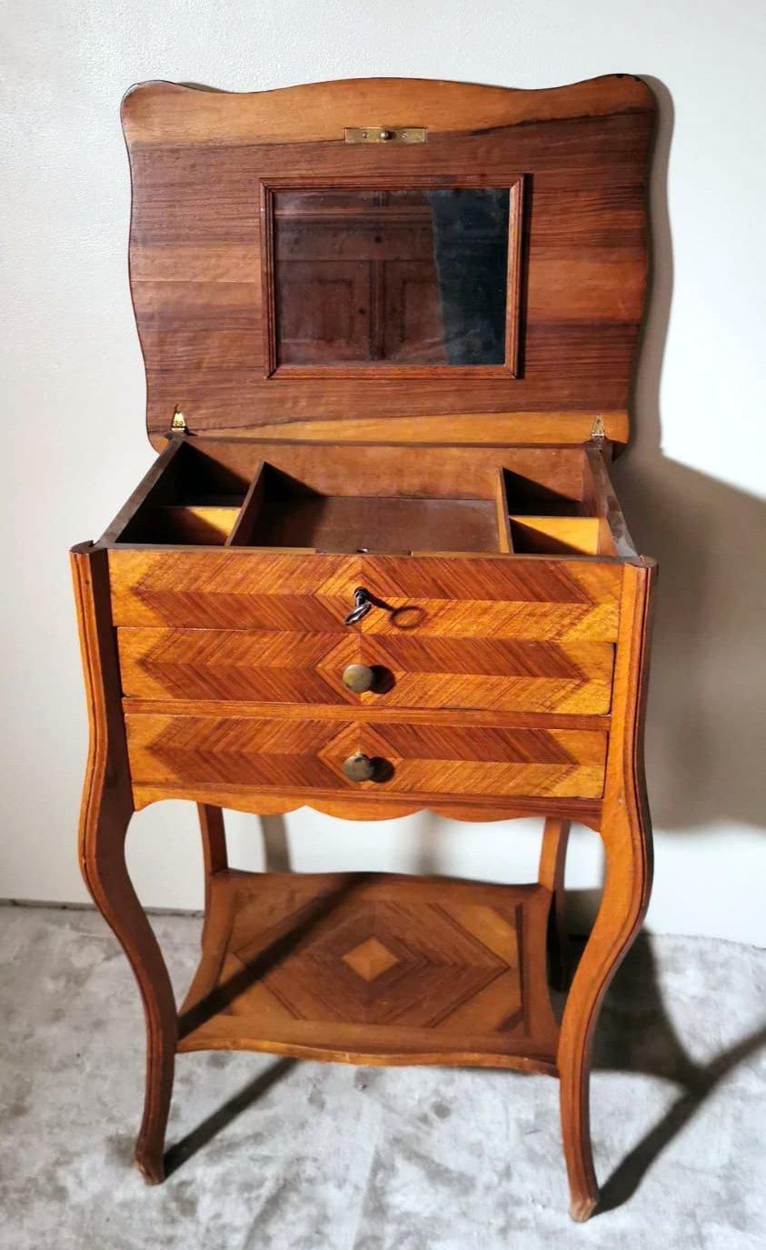 Louis Philippe Style French Dressing Table With Mirror And Drawers photo for sale