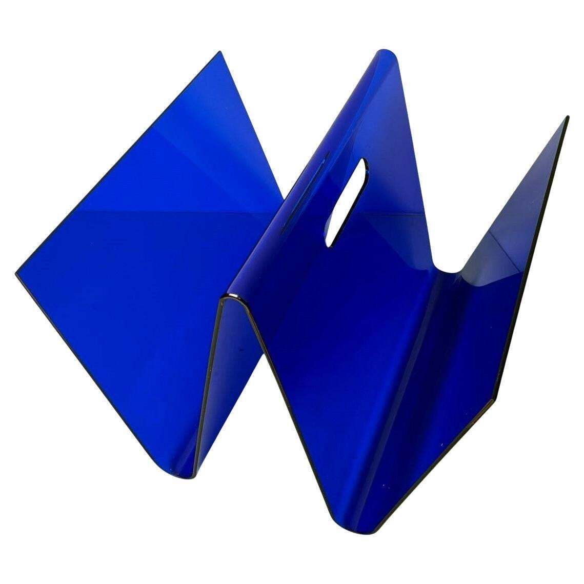 Space Age Style  Italian Blue Plexiglass Magazine Rack