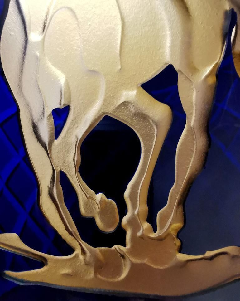 Art Deco Large Italian Bi Color Crystal Vase Cut And Ground By Hand photo buy