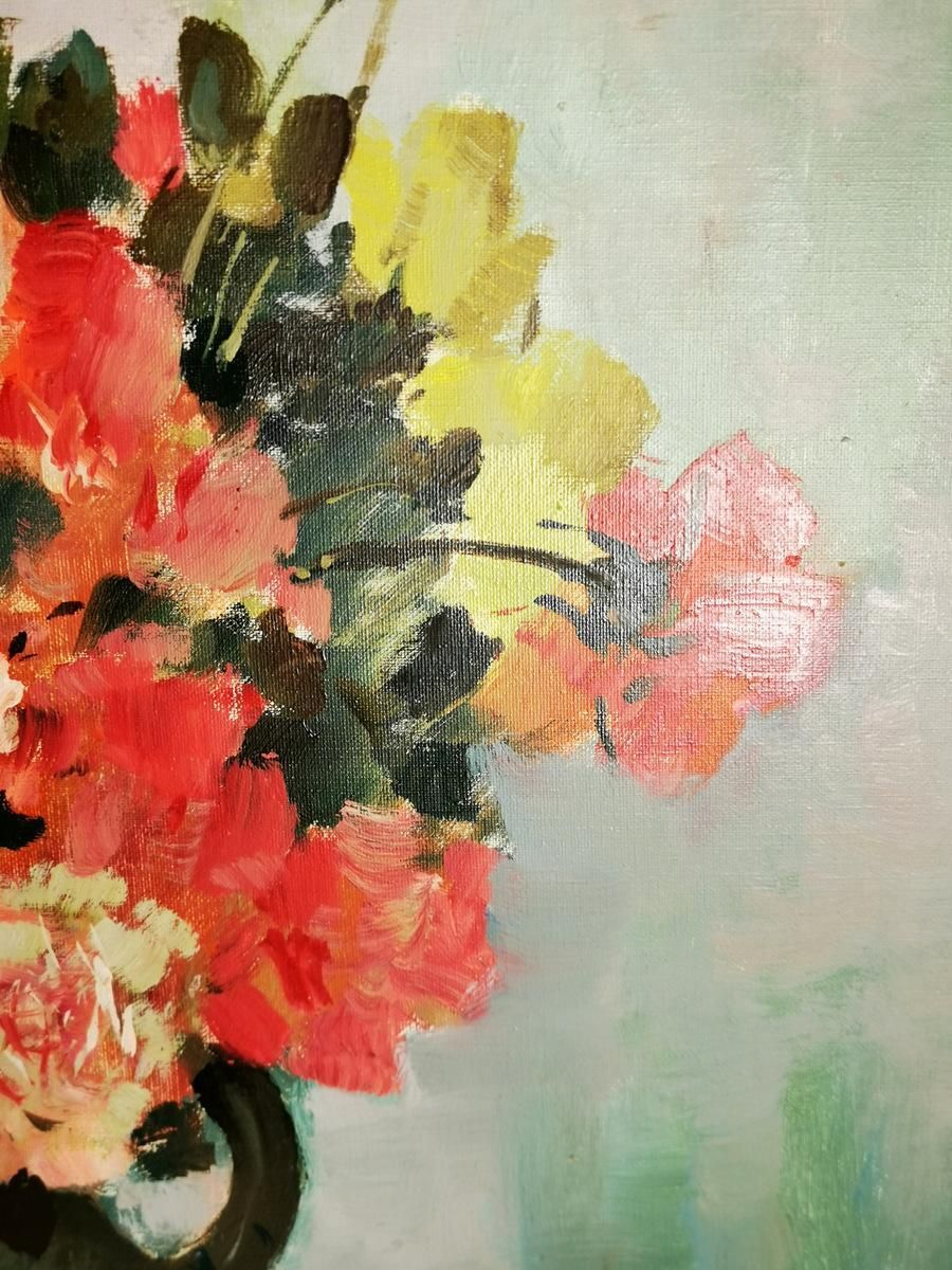 Romantic French Oil On Canvas Painting photo Art