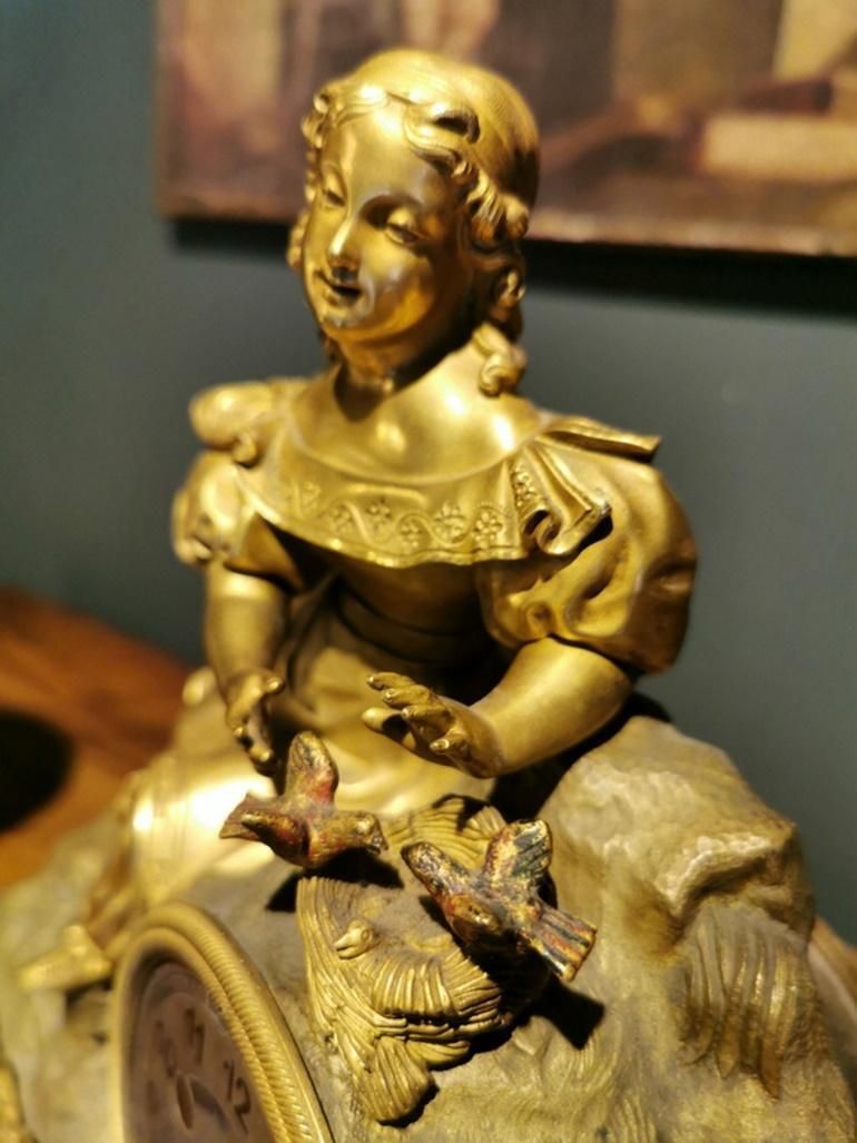 photo furniture Louis XVI Style French Mantel Clock In Gilded Bronze