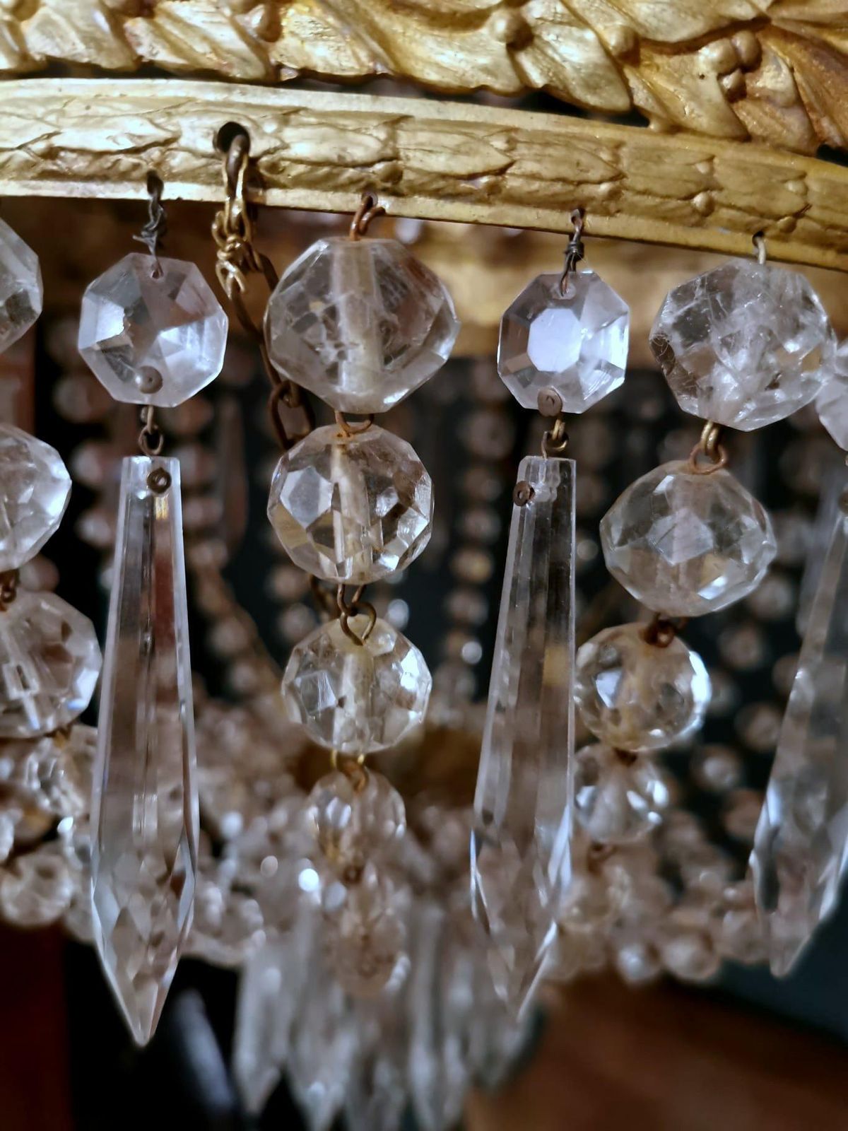3041.0 Louis XVI Style Hot Air Balloon Chandelier Lead Crystal And Gilded Brass photo
