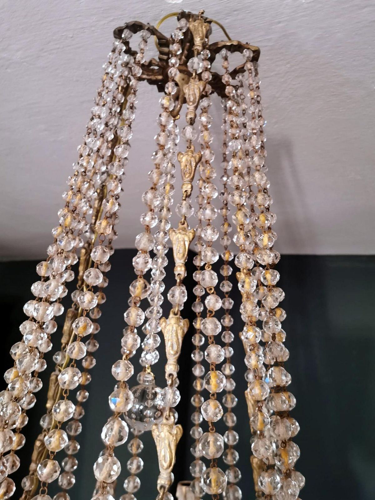 photo vinterior Louis XVI Style Hot Air Balloon Chandelier Lead Crystal And Gilded Brass