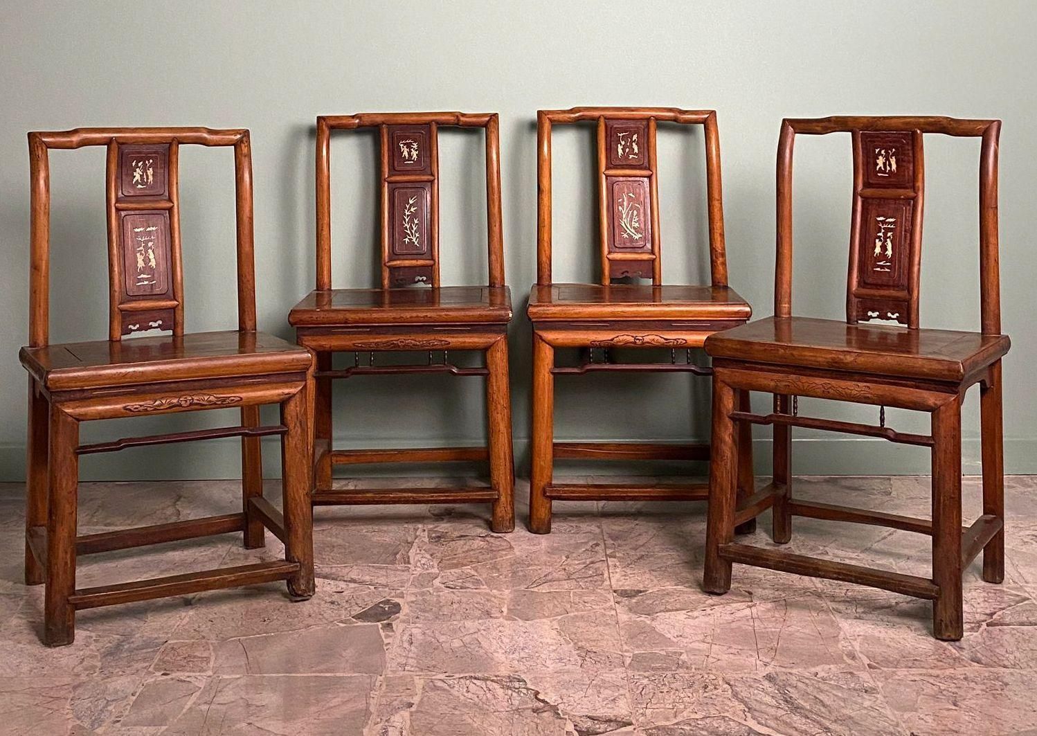 Ming Dynasty Style Four Chinese Ceremonial Chairs photo for sale