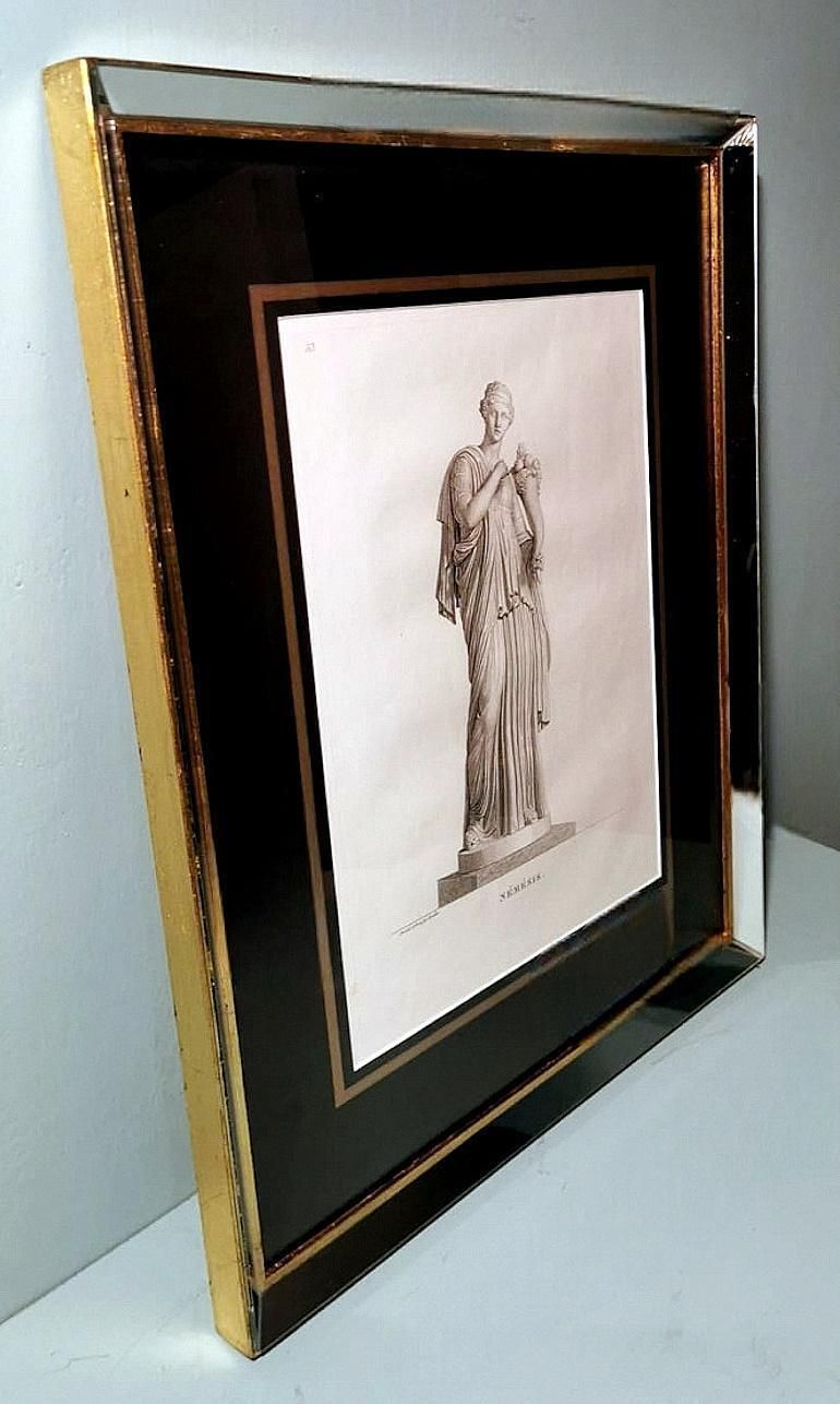 A French Print Depicting "Nemesis "In Italian Frame With Mirrors" photo Art