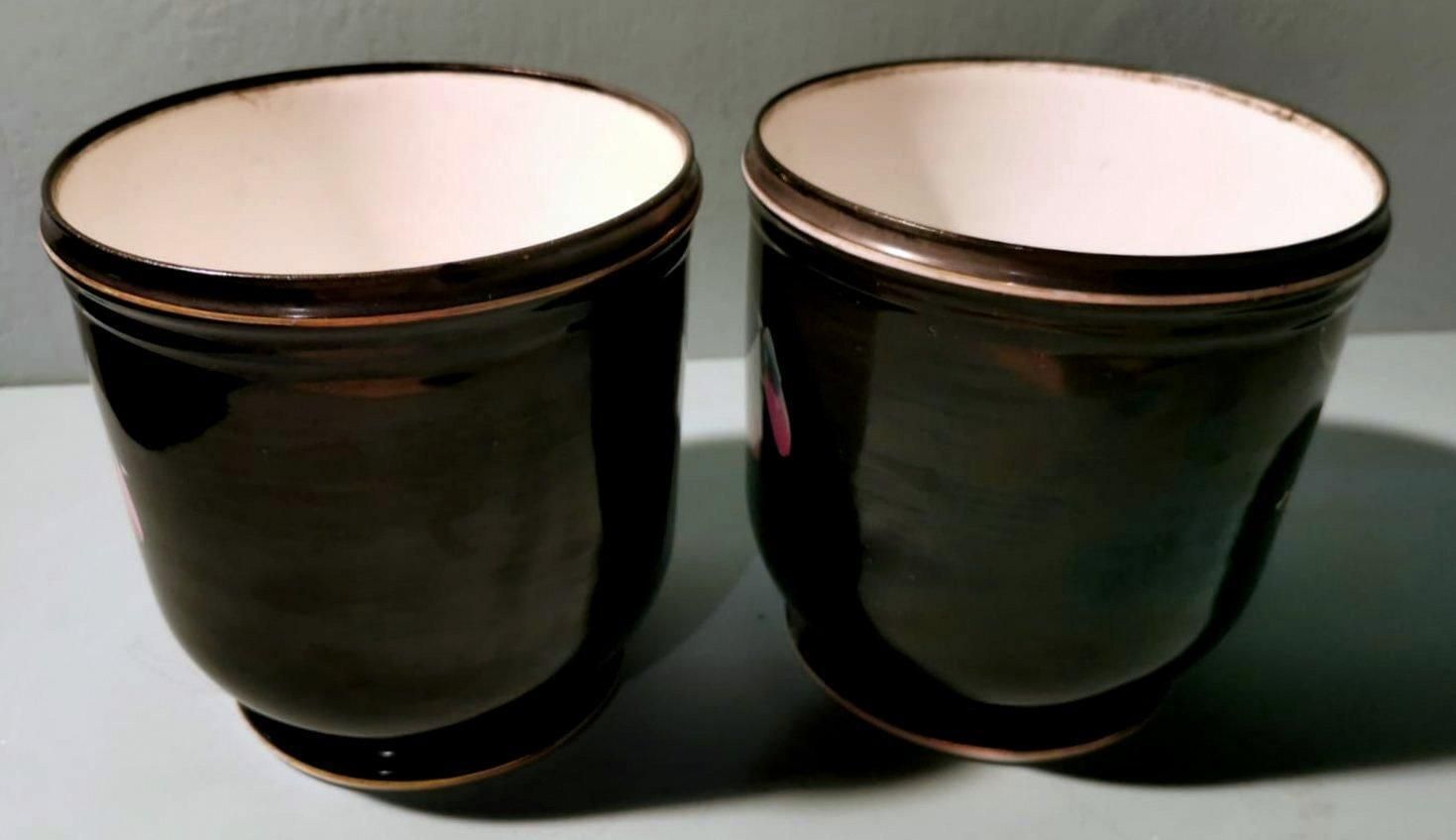 Napoleon III, Pair Of French Cachepots In Hand Painted Porcelain De Paris photo 735.0