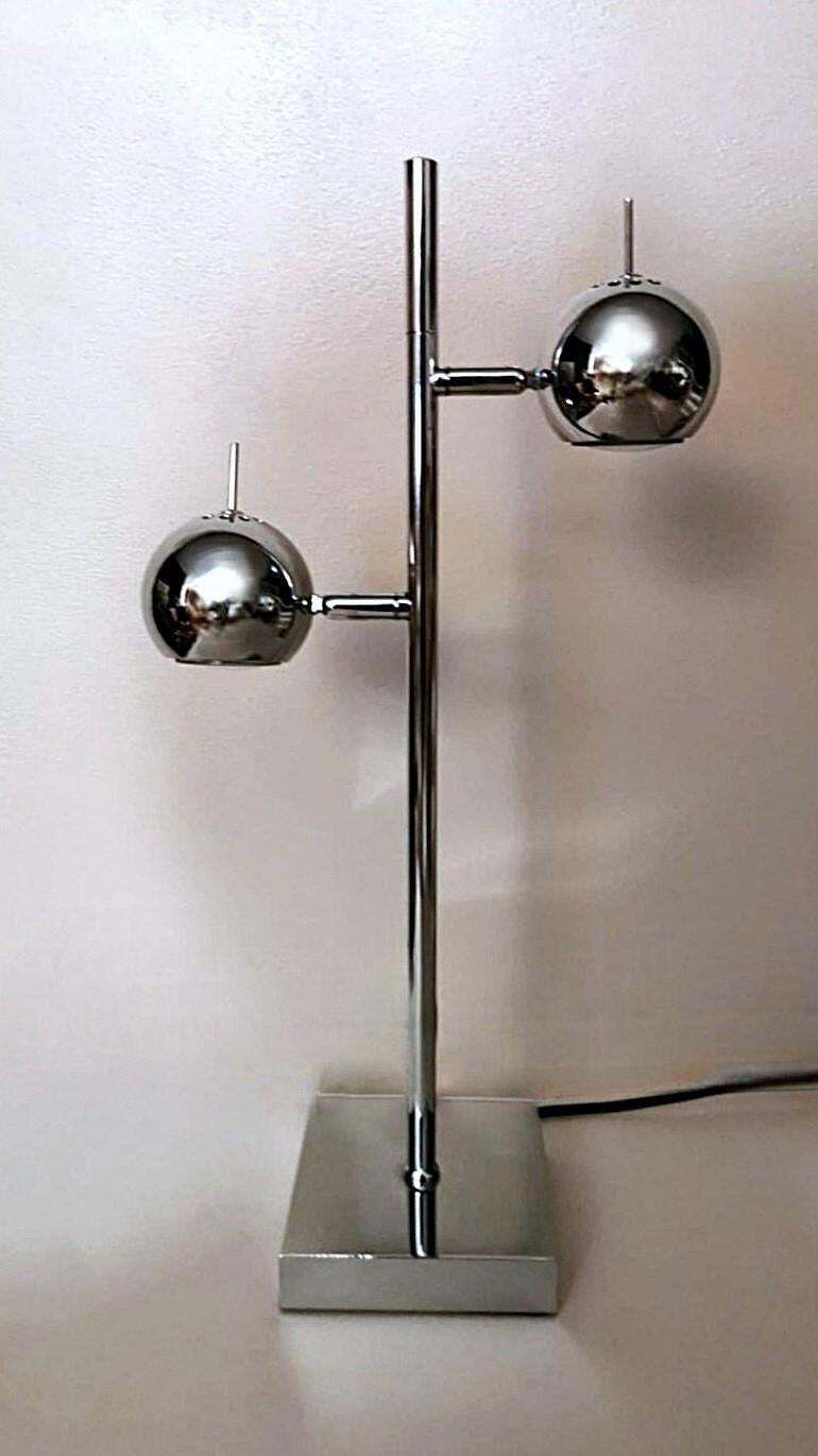 Space Age  Goffredo Reggiani Style Italian Chrome Plated Metal Table Lamp photo furniture