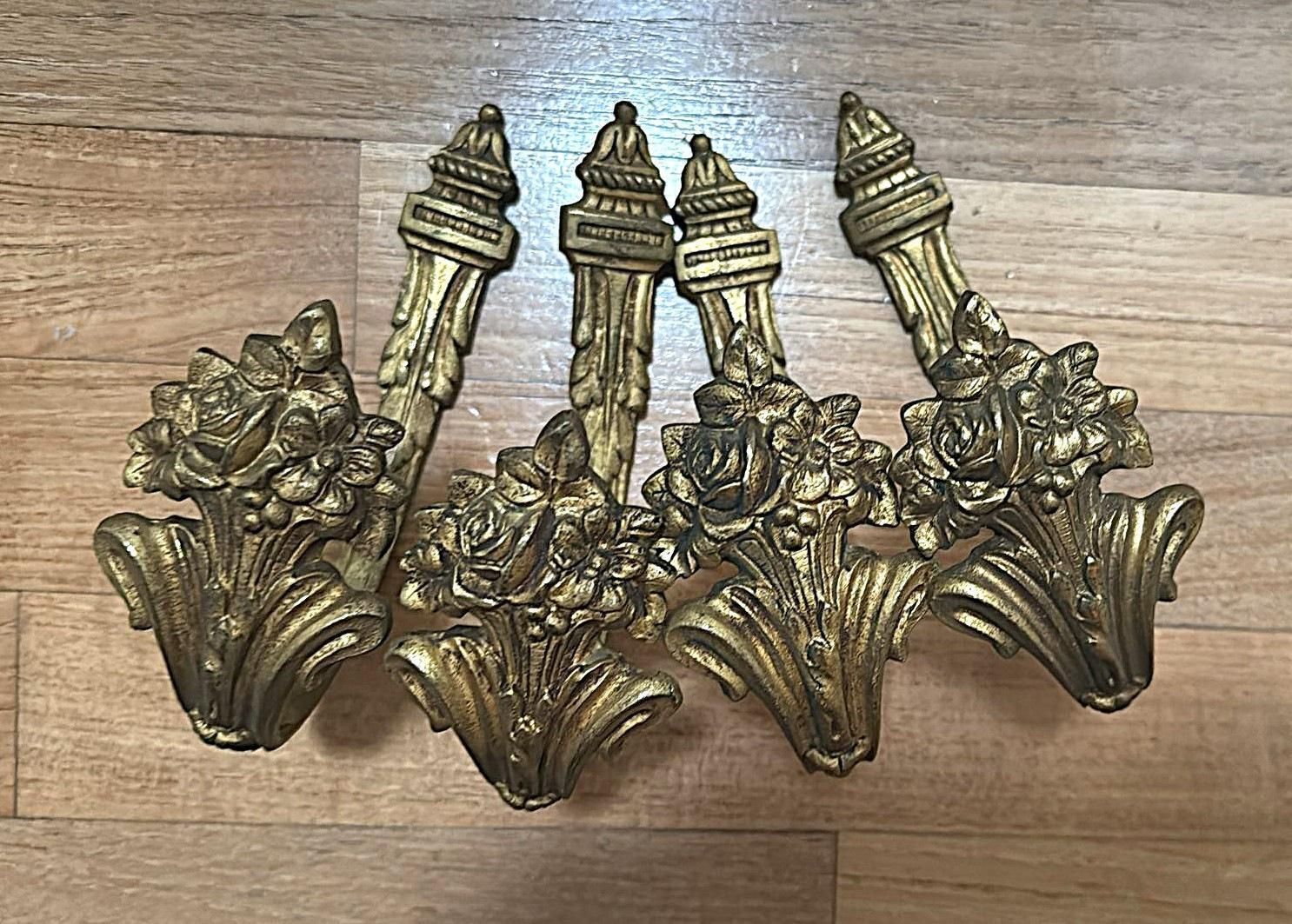 Louis XVI Style Four French Curtain Holdbacks In Chiseled And Gilded Bronze photo furniture